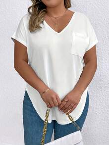 Talla Grande - Talla Grande - Top de Moda Casual para Mujer - Blanco - Ver 4