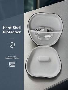 Kotak Penyimpanan Headphone Over-Ear Ukuran Besar Universal, Tas Pembawa Headset Portabel Tahan Guncangan EVA Keras dengan Tali Tangan, Kantong Pengorganisasi Aksesori Earphone Tahan Air untuk Perjalanan - View 4