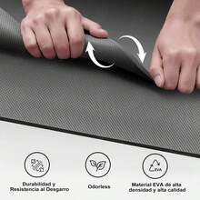 Tapete de Yoga Antideslizante 183 x 61 CM, Grueso 6mm Mat para Ejercicio Material EVA Ecológico, Incluye Correa de Transporte, Portátil Tapete Colchoneta para Pilates, Gym, Estirar y Yoga - Rosa - Ver 11