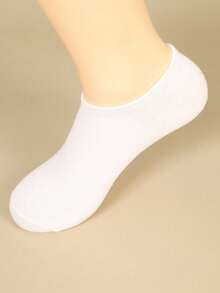 5/10/20/30/Double Solid Color Polyester (Polyester) Ribbed Side Stripe Casual Fashion Breathable Sweat-Absorbing All-Season Comfortable Couple Style - White - View 24