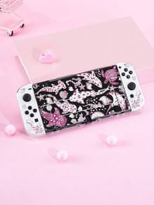1pc Pink Ocean Creature Pattern, Compatible With New Switch2 (2025)/Switch OLED Game Console Accessories Transparent Glittery Protective Case, Compatible With Joycon Controller Protective Cover, Protect Your Beloved Console, Best Gift For Switch Players - Multicolor - View 8