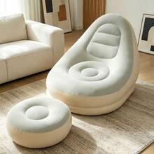1pc Avocado Inflatable Sofa Chair PVC Outdoor Sofa Chair Single With Backrest And Footrest Inflatable Sofa Chair - Multicolor - View 2