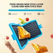 Microwave Toastie Maker Non-Stick Plates Quick Cooking And Easy Cleaning Cooking For Crispy Toast - Twill Connect Orange - View 2