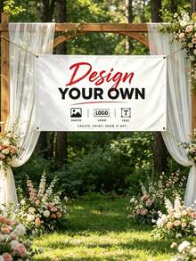 1Pc Custom Banner, Personalized Photo Text Logo Banner, Custom Event Sign Decoration, Birthday Party Banner, Wedding Reception Backdrop, Business Promotion Display, Graduation Celebration Hanging Decor - Multicolor 7 - View 3