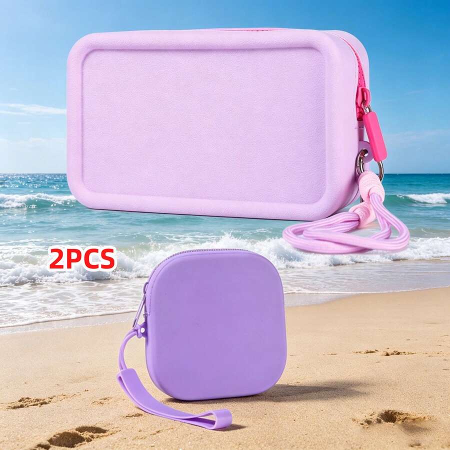 1 túi trang điểm silicone có quai xách, túi đựng đồ du lịch thiết yếu/túi lưu trữ chống nước dung tích lớn, túi đi biển, túi đi biển nữ, ví cầm tay đi biển, túi đi biển lớn, túi xách, túi đựng đồ vệ sinh cá nhân/túi đựng đồ vệ sinh cá nhân nữ/túi sắp xếp/túi xách phối màu sáng tạo, túi silicone tối giản cầm tay di động, túi đựng mỹ phẩm có khóa kéo, túi đựng tai nghe & đồ dùng linh tinh, ví đựng chìa khóa & thẻ di động, túi khóa kéo chống nước & chống bụi, túi lưu trữ silicone mềm, túi đựng đồ vệ sinh cá nhân du lịch chống nước di động dung tích lớn, túi silicone đựng trang sức & đồ làm đẹp, quà tốt nghiệp