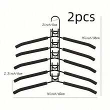 5 piezas Perchas metálicas gruesas ahorradoras de espacio, diseño multicapa 5 en 1 con almohadillas de espuma antideslizante, adecuadas para abrigos, suéteres, trajes y camisetas - Multicolor - Ver 14