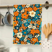 2 Packs Multicolor Floral Kitchen Towels, 16x24 Inches, Machine Washable & Reusable Dish Cloths For Cooking, Baking, And Kitchen Decor - Multicolor - View 8