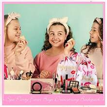 Equsion 12 Bolsas de Recuerdos para Fiestas de Spa Mochila con Cordón Bolsas de Regalo para Fiestas de Spa Artículos para Niñas Mujeres Decoraciones de Cumpleaños de Maquillaje 12 x 10 Pulgadas - como en la imagen - Ver 7