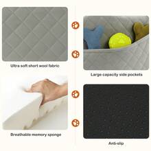 Washable Detachable Pet Car Seat With Storage Pocket For Dogs Up To 35lbs - Gray - View 9