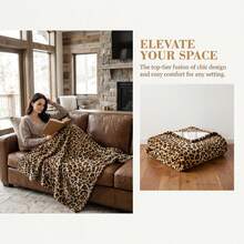 Leopard Print Flannel Blanket - Soft, Warm. Suitable For Sofa, Home, Office And Travel - Pink Design, Suitable For All Seasons, Travel Blanket | Reusable Blanket | Comfortable Texture - Multicolor - View 1