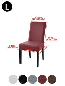 1 pieza Funda de silla de PU impermeable negra, ¡fácil de limpiar! Tela resistente al agua, a prueba de polvo, alta elasticidad, cobertura completa antideslizante sin desplazamiento, universal para sillas de comedor y sillas de oficina - Multicolor - Ver 30
