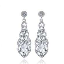 European And American New Exaggerated Shiny Bridal Wedding Stud Earrings Classic Rhinestone Long Earrings - White - View 5