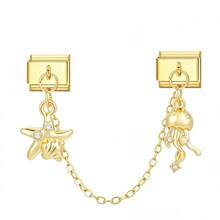 Italian Exquisite Elegant Gold Double Chain Fashion Bracelet Modular Accessory - Two Modules Per Group - View 16