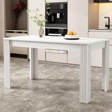 Dining Table, Contemporary Dining Table, Sturdy Dining Table, Four-Legged Table, Oak Table, Rectangular Dining Table, Coffee/Leisure Table, Modern And Minimalist Dining Table - 白色 - 查看 4