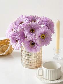 24/12/6/2pcs Artificial African Daisy, Silk Faux Flowers, Artificial African Chrysanthemum, Bulk Faux Sunflower, Wedding Bouquet, Party Home Kitchen Decoration, Scene Arrangement, Party, Holiday Decoration - Mauve Purple - View 6