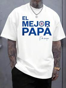 Camiseta del Día del Padre de la marca Cru Azul El Mejor Papá Por Siempre, para usar en todas las estaciones, 100%, 180G, peso pesado, tallas S - XXXL - Negro - Ver 1