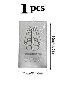 1pc/3pcs/4pcs/5pcs Hanging Vacuum Compression Bags, Wardrobe Clothing Storage, Hanging Vacuum Storage Bags, Space-Saving Storage Space With Unique Hook Design, Clothes Can Be Directly Hung Into The Bag, No Folding Required, Completely Avoid Stubborn Creases Caused By Traditional Compression Bag Folding Storage, Especially Suitable For Suits/Coats/Silk Dresses And Other Wrinkle-Prone Clothing. Ready To Wear Upon Removal, Saving The Trouble Of Ironing. Suitable For Student Dormitory And Home Storage, Can Compress And Hang Off-Season Thick Clothing To Save Wardrobe Space. - Multicolor - View 15