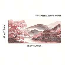 A Large Gaming Mouse Pad Featuring A Colorful Line-Art Design Of A Lakeside Landscape. It Comes With A Non-Slip, Washable Rubber Base And Precision-Stitched Edges; Suitable For Use As A Desk Mat, It Is Also Ideal For Office Settings. - Mouse Pad - View 7