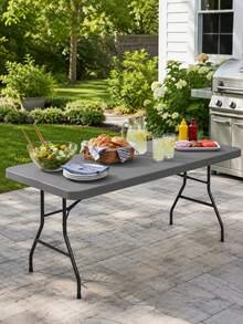 1pc-Gray Stretch Spandex Tablecloth 6FT, Fitted Rectangular Table Cover For 72 X 30 Inch Tables, Washable Elastic Tablecloth For Parties, Weddings, Banquets And Outdoor Events - Grey - View 13