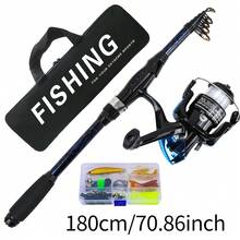 1.8m Deep Blue Telescopic Fishing Rod & Reel Combo With Pre-Spooled Reel Tackle Box & Storage Bag Beginner Friendly Portable Freshwater Fishing Kit - Blue - View 8