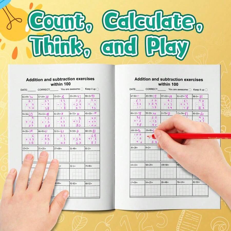 Math Workbook - Number Writing And Calculation Practice, Including Counting, Number Sequence, Addition And Subtraction Exercises, Clear Practice Pages, Develops Number Sense, Logical Thinking, Concentration And Problem-Solving Skills Back To School - 數學練習冊 - 查看 1