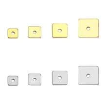 10pcs 4/5/6/8mm Stainless Steel Gold Steel Square Flat Spacer Bead Jewelry Accessories For Earrings Necklace DIY Jewelry Making Supplies - Multicolor - View 11