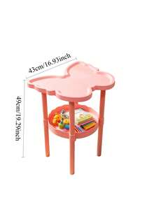 1pc Butterfly Shape Double Layer Storage Shelf – White & Pink Kids, Books & Nursery Decoration,Room Decor For Girls,Newborn Essential,Baby Accessories - Multicolor - View 3