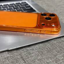 透明大一體式相機窗手機殼，超薄即時霧面磨砂背板防震防黃保護套，適用於 iPhone 17 16 15 14 13 Pro Max 12 Pro Max 11 手機殼，節日禮物 - 橘色 - 查看 7