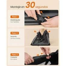 Transportín para Perros Plegable para Perros Pequeños 50 x 35 x 35 cm Tela Oxford Puertas de Malla Negro Tinta MPDC015BH02 - como en la imagen - Ver 4