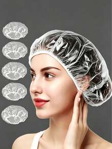 200/100/50/5pcs Disposable Waterproof Elastic Shower Caps, Waterproof, Dust-Proof, Oil-Smoke-Proof, Can Be Used As Shoe Covers, Suitable For Bathing, Hair Care, Portable, Suitable For Travel, Home, Hotel And Kitchen - Multimodal - View 1