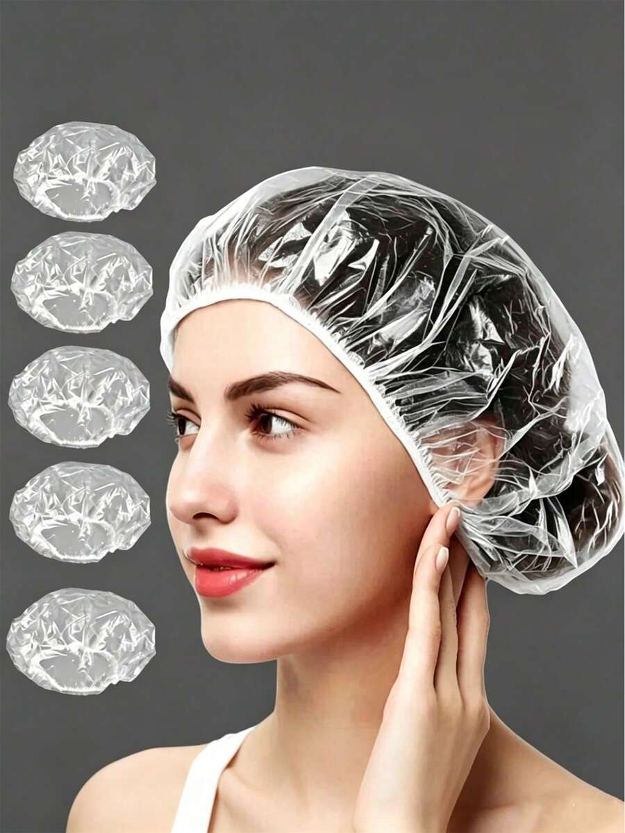 200/100/50/5pcs Disposable Waterproof Elastic Shower Caps, Waterproof, Dust-Proof, Oil-Smoke-Proof, Can Be Used As Shoe Covers, Suitable For Bathing, Hair Care, Portable, Suitable For Travel, Home, Hotel And Kitchen - Multimodal - View 1
