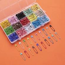 450/350/300pcs Multicolor Plastic Box Painted Colored Safety Pins, Durable, Good Insulation, Perfect For Handicrafts, Sewing And Various Uses, Also Suitable For Organizing Craft Supplies. Bright Colors, Strong And Durable Fastening Clips - Set - View 2