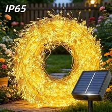 LED 鞭炮串燈,100/200/300 顆 LED 燈珠,太陽能鋰電池供電,IP65 防水,適用於花園、露營、派對、聖誕節、婚禮派對裝飾 - 8Modes - 查看 3