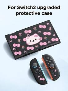 New Switch2 (2025) Game Console Accessories, 1pc Pink Kitten One-Sided Bow Daisy Print Pattern Protective Case/Cover, Compatible With Switch2/Switch NS/Switch OLED/Lite, Suitable For Switch2/Switch Game Console Accessories, Full Set, Storage Bag, Game Card Case, Switch Protective Case, Best Gift For Switch Players - Multicolor - View 21