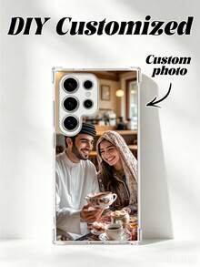 1pc Personalized Photo Signature Black Shockproof Phone Case, Custom DIY Image Wallet Phone Cover Compatible With Various Smartphone Models, Durable Scratch-Resistant Protective Shell, Full Body Coverage Custom Gift, Sleek Design With Precise Cutouts, Lightweight And Flexible Soft TPU Back Cover - Clear - View 2