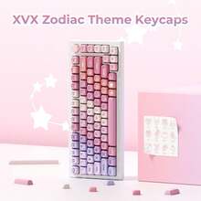 Meow-Ning Keycap Set: Twelve Zodiac Signs Theme, MOA Height, PBT Material, Dye-Sublimation Printing - View 4