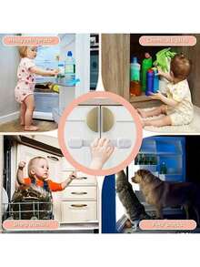 1/5/10pcs And Easy To Install, Essential Child Safety, Multi-Function Lock, Suitable For Cabinets, Refrigerators And Bathrooms, Multi-Purpose Lock With Transparent Design, Easy To Install - Thickened Upgraded Version - View 5