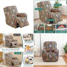NILUOH Fundas para sillón reclinable 4 piezas fundas elásticas para sillón reclinable Lazy Boy que se mantienen en su lugar fundas para silla reclinable eléctrica de elevación de potencia protector - 09 - Ver 1