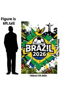 1pc/2026 Brazil Football Theme Oversized Ultra-Fine Microfiber Quick-Dry Sand-Resistant Lightweight Travel Towel, Suitable For Beach, Pool, Vacation And Sports Fans - Multicolor - View 16