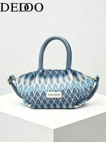Dedoo European Niche Design Suede Bucket Bag With Buckle, Women's Street Handbag, Suitable For Autumn/Winter Shopping, Commuting, Party, Gift - Blue - View 10