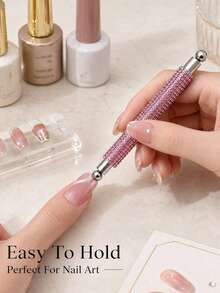 1 pieza Barra magnética fuerte de diamante para esmalte de uñas de gel efecto gato, herramienta magnética de doble extremo, bolígrafo magnético, accesorio de diseño de arte magnético - Multicolor - Ver 5