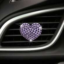 Shiny Crystal Heart-Shaped Car Air Vent Aromatherapy Clip, Car Air Vent Decorative Clip, Car Decoration Accessory - A - View 11