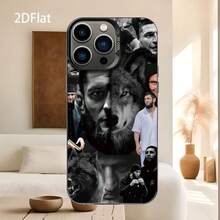 Funda para teléfono: Nueva funda de arte collage 2D plano Habib Wolf Spirit, de gama alta, simple, elegante y creativa, antiamarilleo y resistente al desgaste, impresa con UV, para la serie  17, 16, 15, 14, 13, 12, 11 Pro Max, Plus, Pro, Air, E. Adecuada para regalos de Pascua, Carnaval, Día - Negro - Ver 6