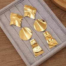 VKME 3 Pairs Of Light Luxury European And American Geometric Patterns, Sunflowers, Heart-Shaped Flowers, Starfish Earrings, Women's Daily Casual Wear - A - View 3