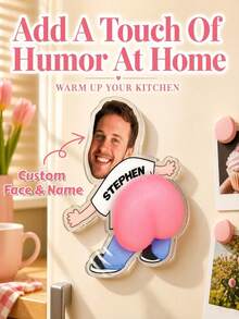 1pc Custom Funny Face Acrylic Fridge Magnet Funny Photo Gift Cute Decorative Refrigerator Magnet Unique Custom Face Magnet Acrylic Big Belly Fridge Magnet Prank Funny Gift Father's Day Gift Birthday Gift Gift For Friends Couples Gift Dad Boyfriend - Style 4 - View 12