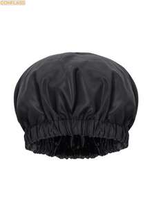 CONFLASS 1pc Satin Waterproof Shower Cap Hair Care Cap Solid Color Bohemian Style Shower Cap For Daily Use In Spring Summer Autumn Winter - Multicolor - View 10