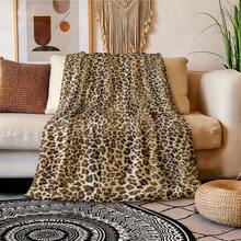 Leopard Print Flannel Blanket - Soft, Warm. Suitable For Sofa, Home, Office And Travel - Pink Design, Suitable For All Seasons, Travel Blanket | Reusable Blanket | Comfortable Texture - Multicolor - View 5