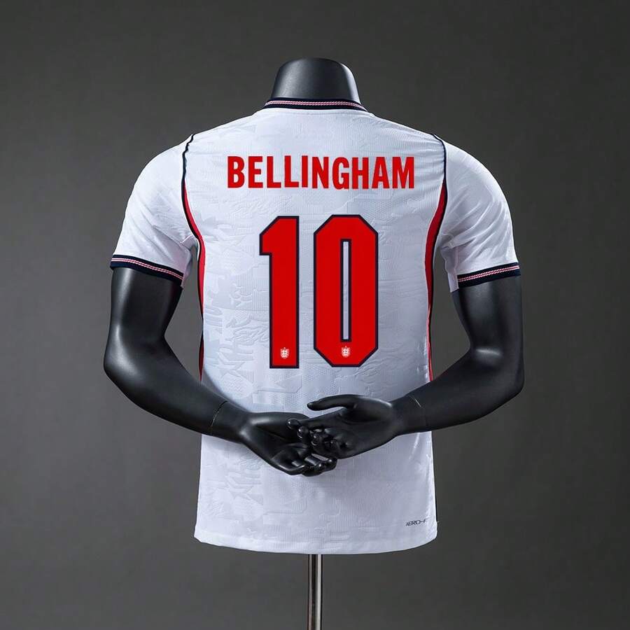 2026 World Cup Classic White Red England Home Jersey With Bellingham Kane Custom Numbers Breathable Quick Dry Soccer Tee - 4號 - 查看 1