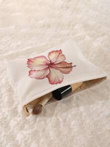 1pc Portable Cosmetic Storage Bag Floral Pattern Double-Sided Printed Travel Zipper Makeup Pouch Multifunctional Toiletry Organizer Bag - Multicolor - View 6