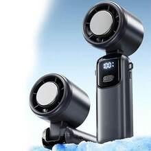 Portable Handheld Cooling Ice Fan Mini Turbo Fans Rechargeable Personal Fans - Más - Ver 8